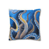 Octopus Kraken Blue Watercolor Art Spun Polyester Square Pillow Case Home Decor