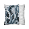 Octopus Kraken Blue Watercolor Art Spun Polyester Square Pillow Case Home Decor