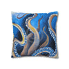 Octopus Kraken Blue Watercolor Art Spun Polyester Square Pillow Case Home Decor