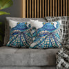 Octopus Kraken Blue White Ink Art Spun Polyester Square Pillow Case Home Decor