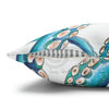 Octopus Kraken Blue White Ink Art Spun Polyester Square Pillow Case Home Decor