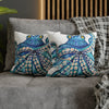 Octopus Kraken Blue White Ink Art Spun Polyester Square Pillow Case Home Decor