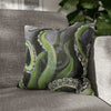 Octopus Kraken Green Art Spun Polyester Square Pillow Case 16 × Home Decor