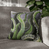 Octopus Kraken Green Art Spun Polyester Square Pillow Case 18 × Home Decor