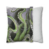 Octopus Kraken Green Art Spun Polyester Square Pillow Case Home Decor