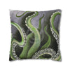 Octopus Kraken Green Art Spun Polyester Square Pillow Case Home Decor