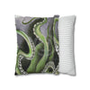 Octopus Kraken Green Art Spun Polyester Square Pillow Case Home Decor