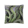 Octopus Kraken Green Art Spun Polyester Square Pillow Case Home Decor