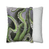 Octopus Kraken Green Art Spun Polyester Square Pillow Case Home Decor