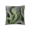 Octopus Kraken Green Art Spun Polyester Square Pillow Case Home Decor