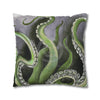 Octopus Kraken Green Art Spun Polyester Square Pillow Case Home Decor