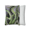 Octopus Kraken Green Art Spun Polyester Square Pillow Case Home Decor