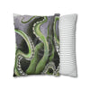 Octopus Kraken Green Art Spun Polyester Square Pillow Case Home Decor