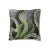 Octopus Kraken Green Art Spun Polyester Square Pillow Case Home Decor