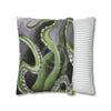 Octopus Kraken Green Art Spun Polyester Square Pillow Case Home Decor