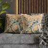 Octopus Kraken Tentacles Beige Map Ink Art Spun Polyester Square Pillow Case Home Decor