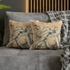 Octopus Kraken Tentacles Beige Map Ink Art Spun Polyester Square Pillow Case Home Decor