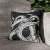 Octopus Kraken Tentacles Black Ink Art Spun Polyester Square Pillow Case 14 × Home Decor
