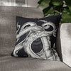 Octopus Kraken Tentacles Black Ink Art Spun Polyester Square Pillow Case 16 × Home Decor