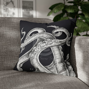 Octopus Kraken Tentacles Black Ink Art Spun Polyester Square Pillow Case 20 × Home Decor