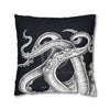 Octopus Kraken Tentacles Black Ink Art Spun Polyester Square Pillow Case Home Decor