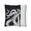 Octopus Kraken Tentacles Black Ink Art Spun Polyester Square Pillow Case Home Decor