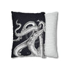 Octopus Kraken Tentacles Black Ink Art Spun Polyester Square Pillow Case Home Decor