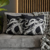 Octopus Kraken Tentacles Black Ink Art Spun Polyester Square Pillow Case Home Decor