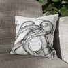 Octopus Kraken Tentacles Black White Ink Art Spun Polyester Square Pillow Case 14 × Home Decor