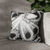 Octopus Kraken Tentacles Black White Ink Art Spun Polyester Square Pillow Case 14 × Home Decor