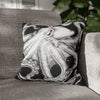 Octopus Kraken Tentacles Black White Ink Art Spun Polyester Square Pillow Case 16 × Home Decor