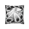 Octopus Kraken Tentacles Black White Ink Art Spun Polyester Square Pillow Case Home Decor