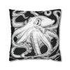 Octopus Kraken Tentacles Black White Ink Art Spun Polyester Square Pillow Case Home Decor