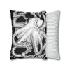 Octopus Kraken Tentacles Black White Ink Art Spun Polyester Square Pillow Case Home Decor