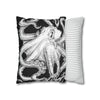 Octopus Kraken Tentacles Black White Ink Art Spun Polyester Square Pillow Case Home Decor