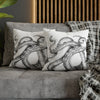 Octopus Kraken Tentacles Black White Ink Art Spun Polyester Square Pillow Case Home Decor