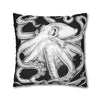 Octopus Kraken Tentacles Black White Ink Art Spun Polyester Square Pillow Case Home Decor