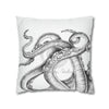 Octopus Kraken Tentacles Black White Ink Art Spun Polyester Square Pillow Case Home Decor