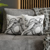 Octopus Kraken Tentacles Black White Ink Art Spun Polyester Square Pillow Case Home Decor