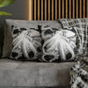 Octopus Kraken Tentacles Black White Ink Art Spun Polyester Square Pillow Case Home Decor