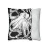 Octopus Kraken Tentacles Black White Ink Art Spun Polyester Square Pillow Case Home Decor