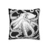 Octopus Kraken Tentacles Black White Ink Art Spun Polyester Square Pillow Case Home Decor