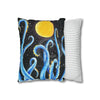 Octopus Kraken Tentacles Blue And Moon Ink Art Spun Polyester Square Pillow Case Home Decor