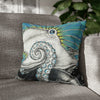 Octopus Kraken Tentacles Blue Ink Art Spun Polyester Square Pillow Case 18 × Home Decor