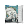 Octopus Kraken Tentacles Blue Ink Art Spun Polyester Square Pillow Case Home Decor