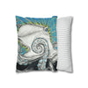 Octopus Kraken Tentacles Blue Ink Art Spun Polyester Square Pillow Case Home Decor