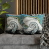 Octopus Kraken Tentacles Blue Ink Art Spun Polyester Square Pillow Case Home Decor