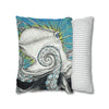 Octopus Kraken Tentacles Blue Ink Art Spun Polyester Square Pillow Case Home Decor