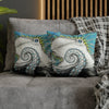 Octopus Kraken Tentacles Blue Ink Art Spun Polyester Square Pillow Case Home Decor