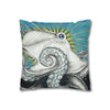 Octopus Kraken Tentacles Blue Ink Art Spun Polyester Square Pillow Case Home Decor